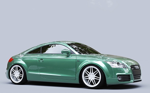 green car audi tt sedan coupe 3d model