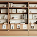 Modern Solid Wood Bookshelf 3d model