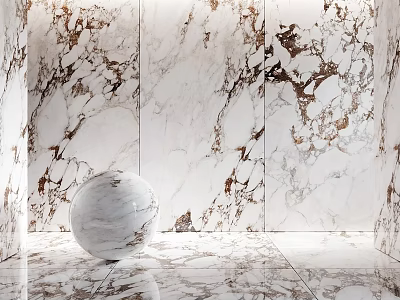Elegant Marble Architectural Components With Spherical Sculpture Walls And Floor 3d model