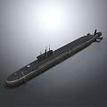 Detailed Military Submarine With Dark Hull Command Tower And Antenna Structure 3d model