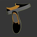 Casual Canvas Slip On Shoes Black Upper Yellow Collar And Orange Textured Sole