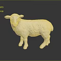 Standing White Lamb Sculpture With Textured Wool Decorative Ornament For Home Interior
