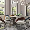 Duplex Living Room Interior With Large Windows Green Plant View And Black White Geometric Rug