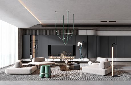 modern living room 3d model