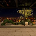 Roof Garden Design Featuring Wooden Deck Outdoor Seating Lighting And Green Plants