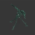 Mechanical Tripod Mounted Heavy Weapon With Robotic Structure And Industrial Design