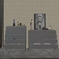Modern Entryway Cabinet Sideboard with Storage Drawers and Metal Legs for Living Room Home Decor