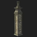 Classical Brick Stone Column With Ornate Decorative Top And Layered Structure 3d model