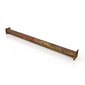 Rusty Metal Structural Bar For Industrial Equipment With Mounting Ends 3d model
