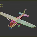 Small Model Airplane With White Wings Red Tail And Green Cockpit Design