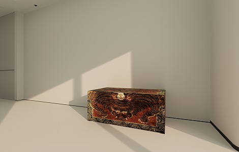 Ethnic-style wooden box wooden box 3d model