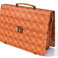 Brown Textured Leather Briefcase with Secure Lock and Sturdy Handle