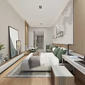 Modern Minimalist Cozy Living And Dining Room With Natural Wood Finishes And Comfortable Soft Furnishings