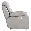 Modern Single Gray Sofa With Button Tufted Backrest And Soft Comfortable Fabric