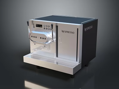 NESPRESSO Coffee Machine With Silver Black Body And Digital Control Panel Design 3d model