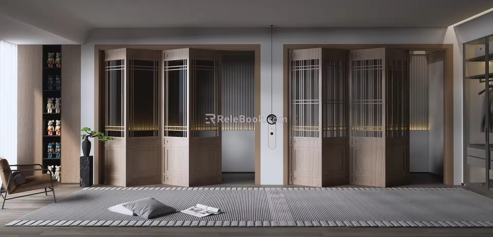 New Chinese Folding Door Openwork Grille Folding Door Openwork Screen 3d model
