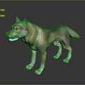 Detailed Wolf Game Movie Character With Realistic Brown Gray Fur Standing Pose