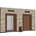 Elevator with Brown Open Door Marble Wall Floor 1 to 15 and 1 to 18 Indicators Design