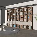 Bookcase Bookshelf Ornaments Book Decorative Cabinet 3d model