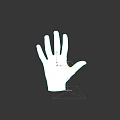 White Human Hand Model Isolated On Black Background With Detailed Fingers