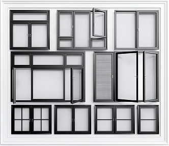 Modern casement window casement window sliding window 3d model