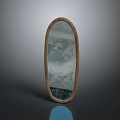 Oval Shaped Mirror With Wooden Frame Ideal For Home Decor And Living Areas