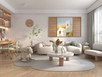 Nordic Living Room Home Living Room 3d model