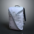 Modern Gray Backpack With Sleek Design Canvas Material And Adjustable Straps 3d model