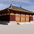 Ancient Chinese Architecture With Traditional Tiled Roof Red Walls And Wooden Doors
