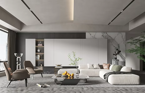 modern living room home living room 3d model