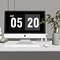 Modern computer display keyboard mouse 3d model