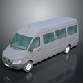 Modern Gray Passenger Van Exterior With Multiple Side Windows 3D Render