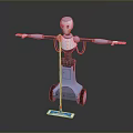 Computer Controlled Robotic Device With Wheeled Base Extended Arms And Cleaning Tool