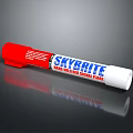 Red Skybrite Marking Pen With White Barrel And Brand Logo Design