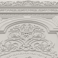 White And Black Hinged Doors With Intricate Carved Patterns Circular Motifs And Brass Handles