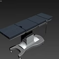 Medical Equipment Professional Adjustable Surgical Table with Blue Mattress Stable White Base on Rolling Casters