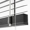 Modern Architectural Louvre Blinds With Metal Horizontal Slats And Structural Design