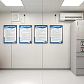 Modern Monitoring Room Interior With Multiple Monitor Screens Office Desk And File Cabinets