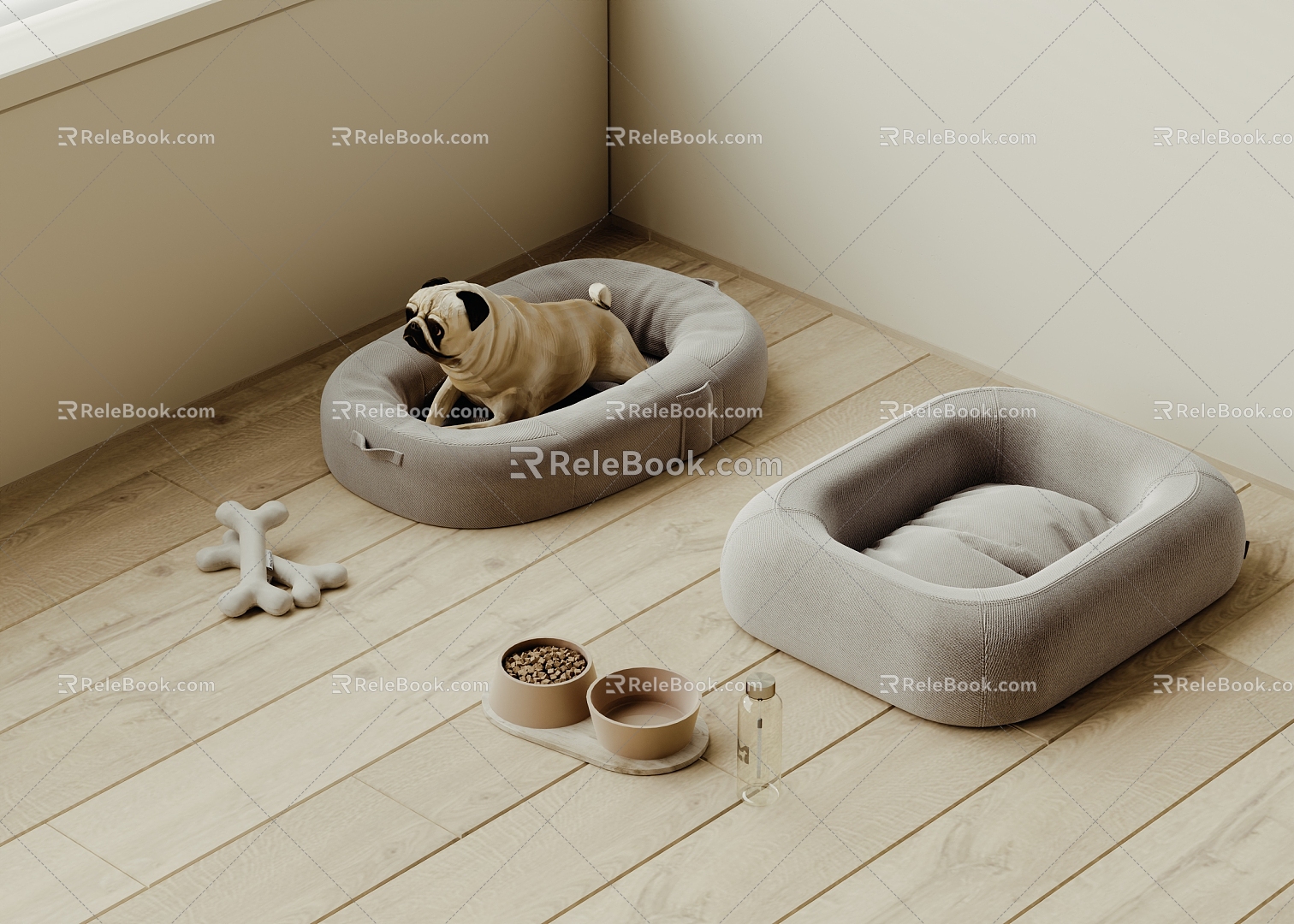 Kennel Dog Food Dog Toy Puppy 3d model