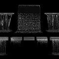 Architectural Components with Waterfall Effect Textured Surfaces Column and Panel Shapes