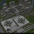 Aerial Urban Planning With High Rise Buildings Green Spaces And Road Networks