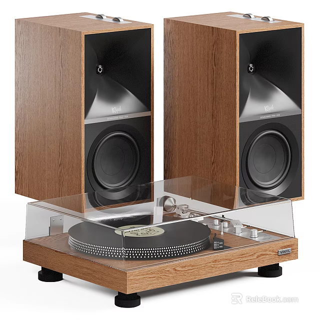 High Quality Wooden Speakers With Turntable For Superior Audio Experience Design 3d model 