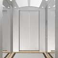Modern Elevator Interior With Stainless Steel Doors Control Panel Buttons And Display Screen 3d model