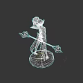 Mystical Game and Movie Character with Red Hair Long Staff Glowing Ornaments and Circular Base