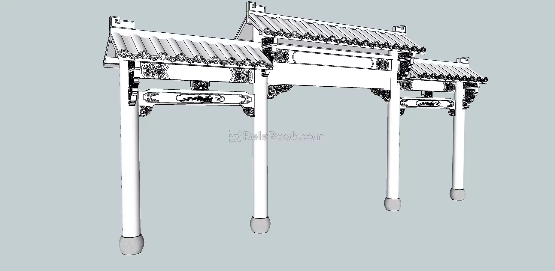 Chinese architecture archway Chinese stage theater ancient stage 3d model