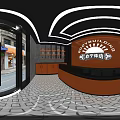 Spacious Modern Fitness Gym With Treadmills Exercise Bikes And City Night View