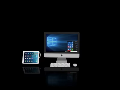 Apple iMac Desktop Computer With Tablet Keyboard Mouse And Screen 3d model