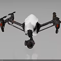 Professional Quadcopter Drone With Four Propellers White Body Dark Components And Mounted Camera