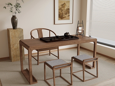 Middle ancient style tea table and chair combination model