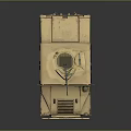 Desert Tan Military Vehicle With Mounted Machine Gun Open Door And Rugged Tires